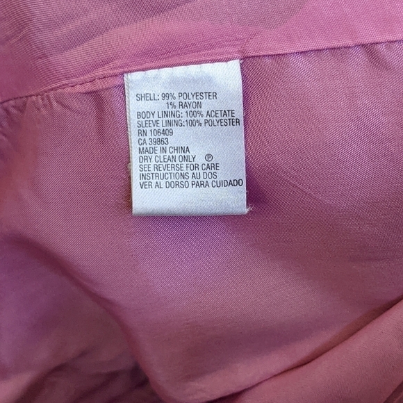 Tahari Gray w/pink Pinstriped Jacket Size 14 GUC - Picture 3 of 3